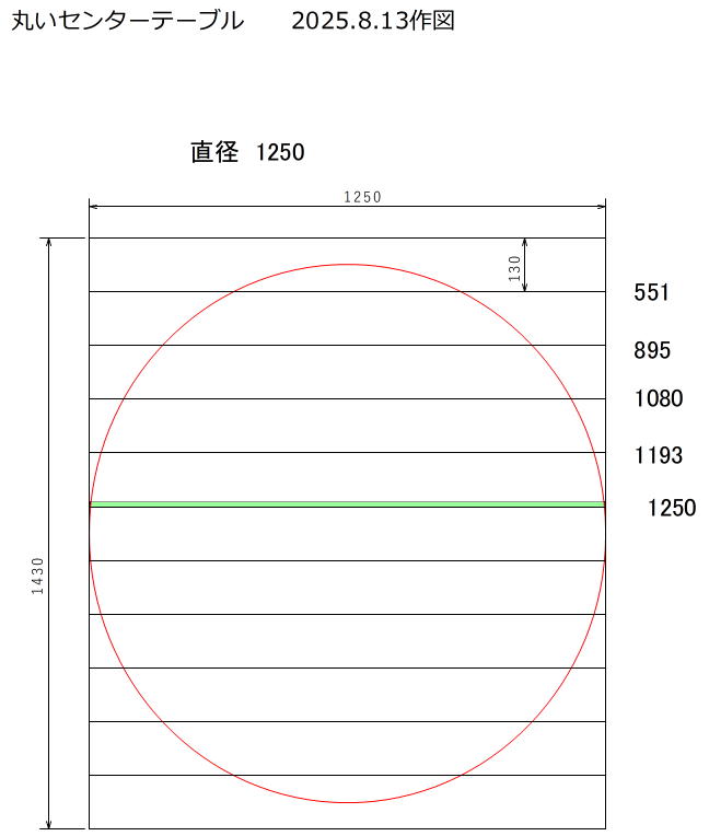 円形テーブルの製作36
