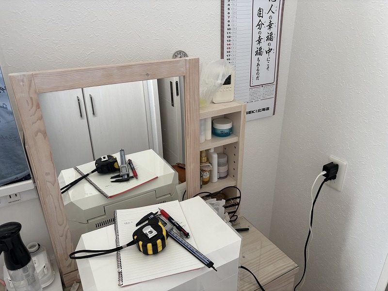 友人のサニタリーラック製作4